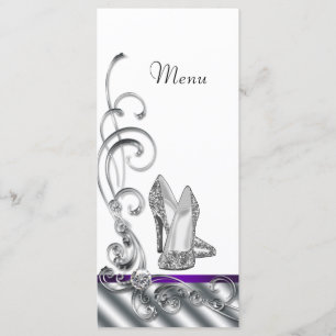 Purple High Heel Shoe Menu Cards