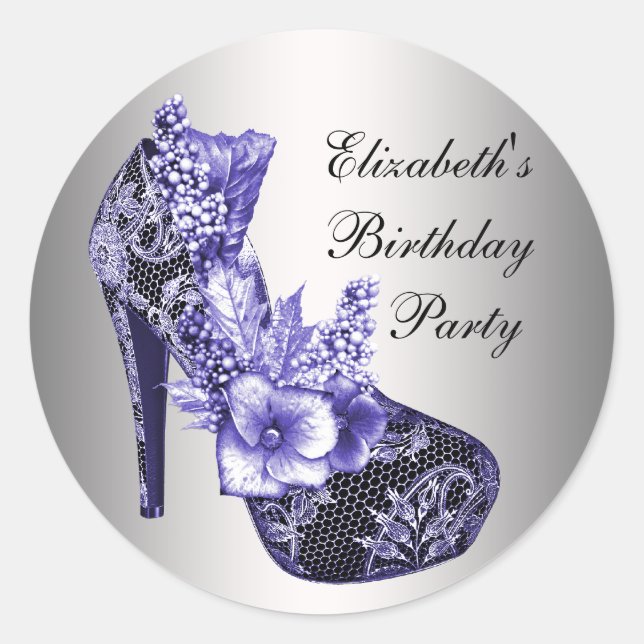Purple High Heel Shoe Stickers (Front)