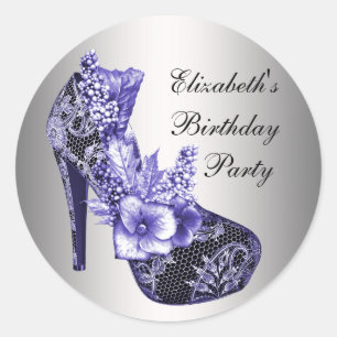 Purple High Heel Shoe Stickers