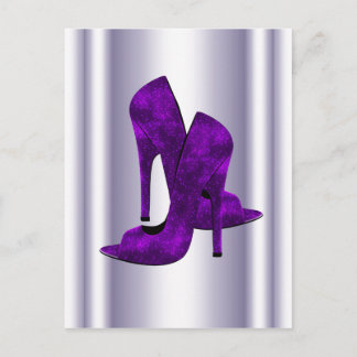 Purple High Heel Shoes Postcard