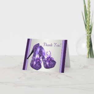Purple High Heel Shoes Thank You Cards
