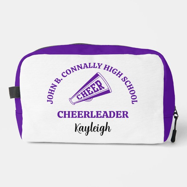 Purple High School Cheerleader Personalised Dopp Kit (Front)