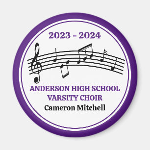 Purple High School Choir Custom Keepsake Magnet