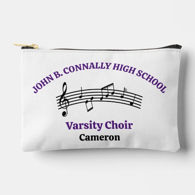 Purple High School Choir Personalised Accessory Pouch (Front)