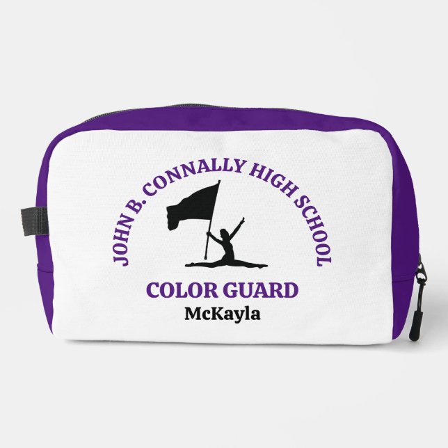 Purple High School Colour Guard Personalised Dopp Kit (Front)