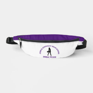 Purple High School Drill Team Dancer Personalised Bum Bags