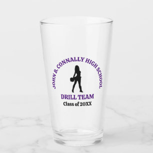 Purple High School Drill Team Dancer Personalised Glass