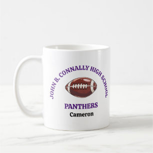 Purple High School Football Player Personalised Coffee Mug