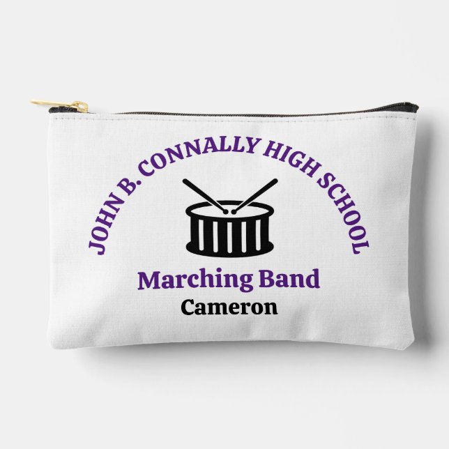 Purple High School Marching Band Personalised Accessory Pouch (Front)
