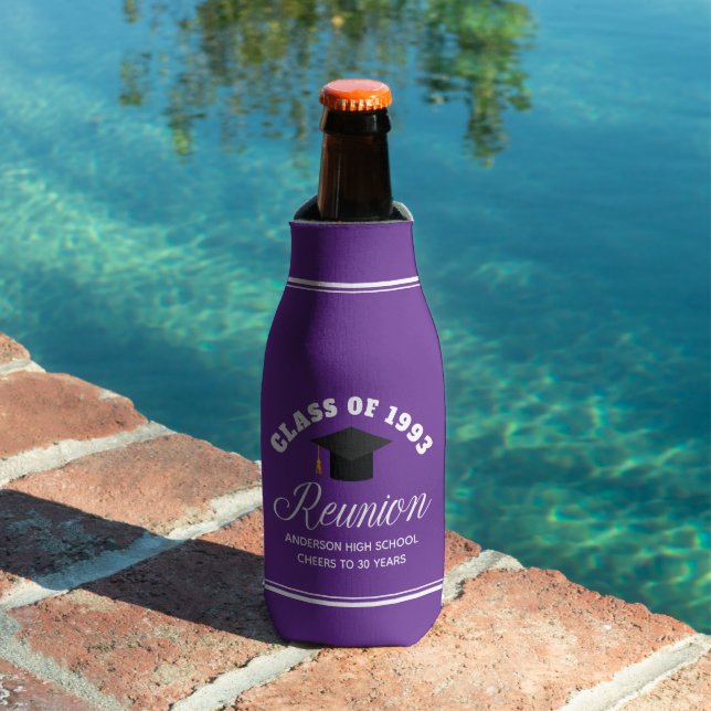 Purple High School Reunion Personalised Party Bottle Cooler (In Situ Pool)