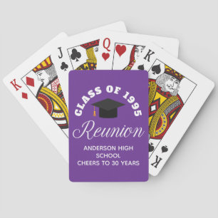 Purple High School Reunion Personalised Party Playing Cards