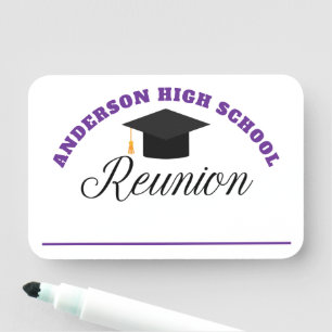 Purple High School Reunion Personalized Name Tag