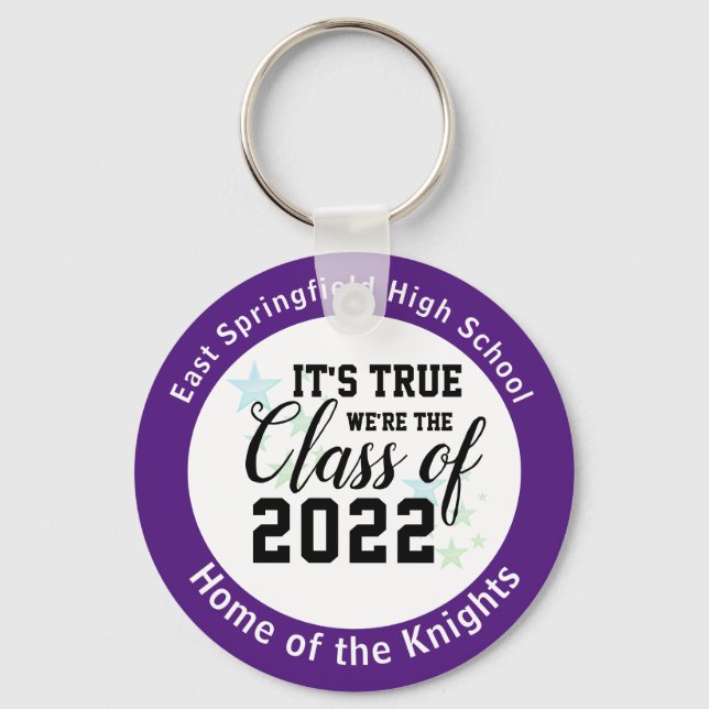 Purple High School Senior Class Gift Ideas  Key Ring (Front)