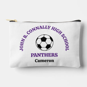 Purple High School Soccer Team Personalised Accessory Pouch