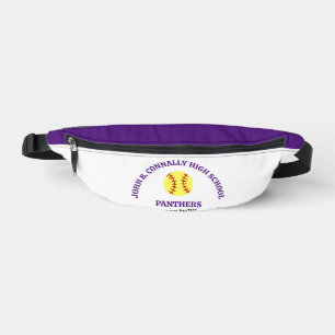 Purple High School Softball Player Personalised Bum Bags