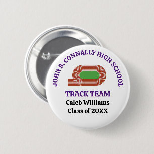 Purple High School Track Team Customised Runner 6 Cm Round Badge