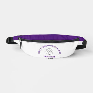 Purple High School Volleyball Player Personalised Bum Bags