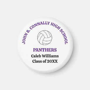 Purple High School Volleyball Player Personalised Magnet