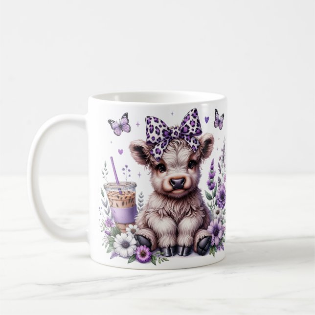 Purple Highland Cow Mug (Left)
