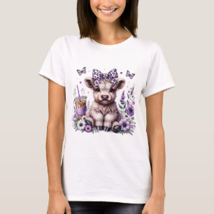 Purple Highland Cow Tshirt