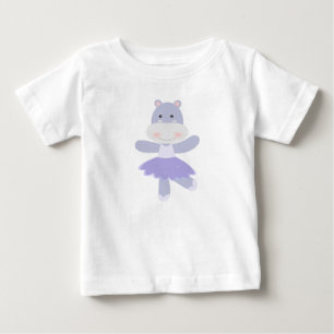 Purple Hippo Ballerina Baby T-Shirt