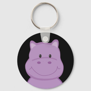 Purple Hippo Keychain