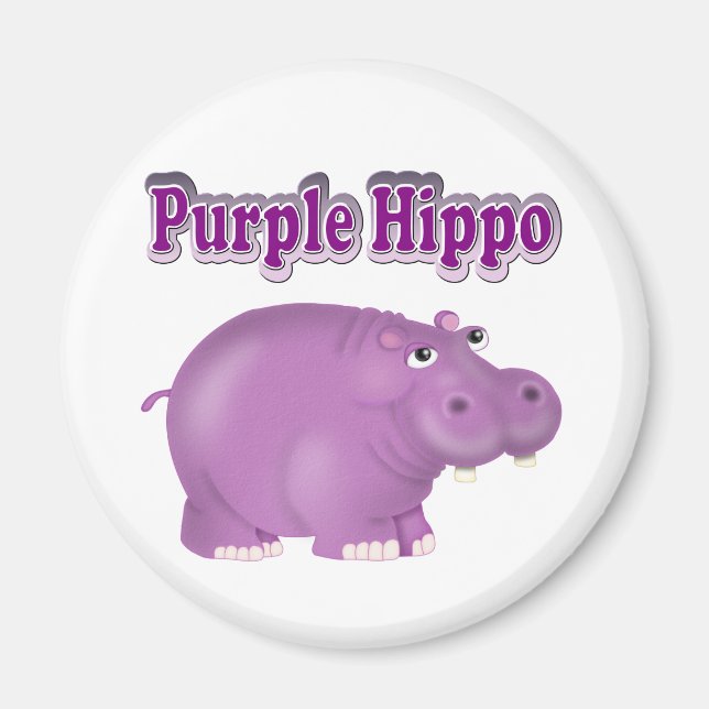 Purple Hippo Magnet (Front)