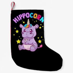 Purple HippoCorn Hippo Corn Hippopotamus Lover Small Christmas Stocking