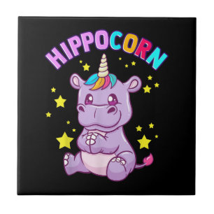 Purple HippoCorn Hippo Corn Hippopotamus Lover Tile