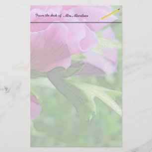 Purple hisbiscus flowers stationery
