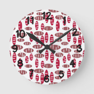 Purple Holey Ovals Round Clock