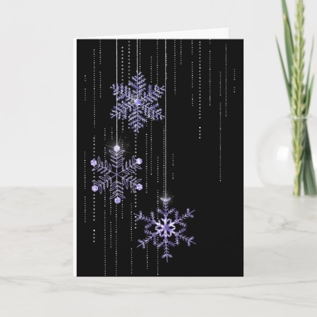 Purple Holiday Snowflakes and Diamonds (Front)