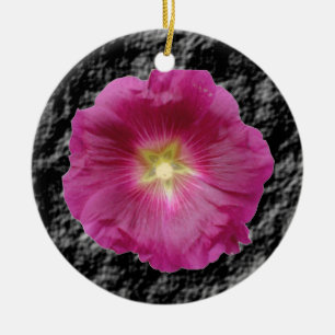 Purple Hollyhocks Ornament