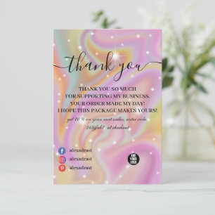 Purple Holographic Colour Shift Business Thank You Card