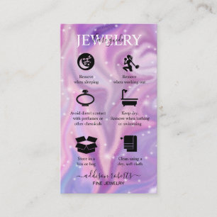 Purple Holographic Colour Shift Jewellery Care    Business Card