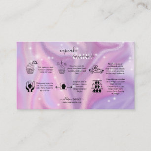 Purple Holographic Essential Cupcake Care Business Card
