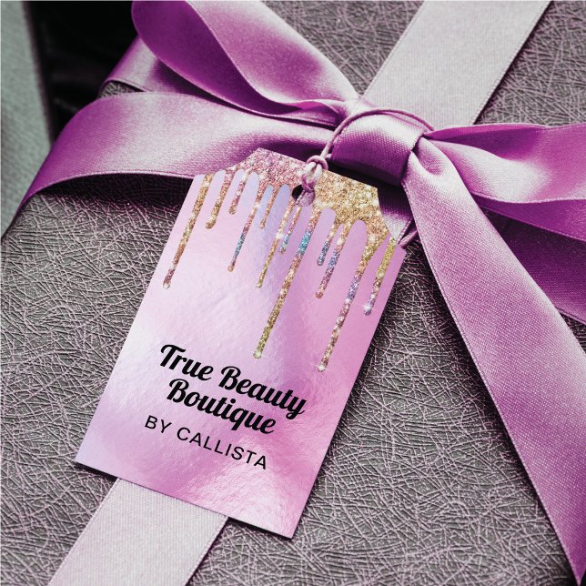 Purple Holographic Glitter Drips Clothing Tags (Creator Uploaded)