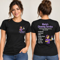 Purple Home Cleaning Service Woman Black