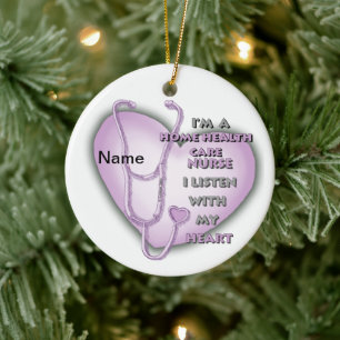 Purple Home Health Care Nurse  Ceramic Tree Decoration
