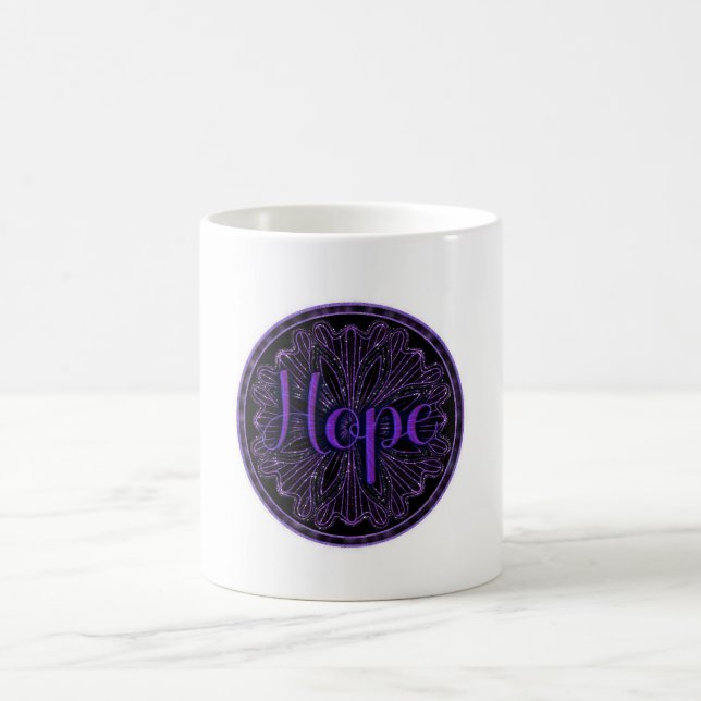 Purple Hope Mandala  Coffee Mug (Center)