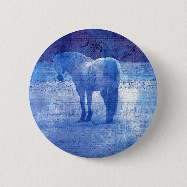 Purple Horse 6 Cm Round Badge (Front)
