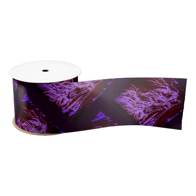 Purple horse art satin ribbon (Spool)