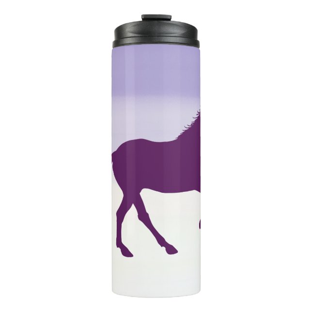 Purple Horse on Light Purple Ombre  Thermal Tumbler (Front)