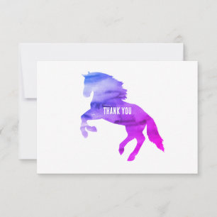 Purple Horse Painting Flat Thank You Card