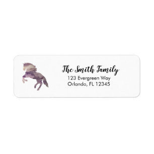 Purple Horse Painting Return Address Label