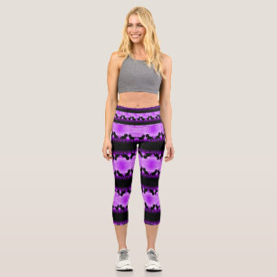 Purple Horse print Capri Leggings
