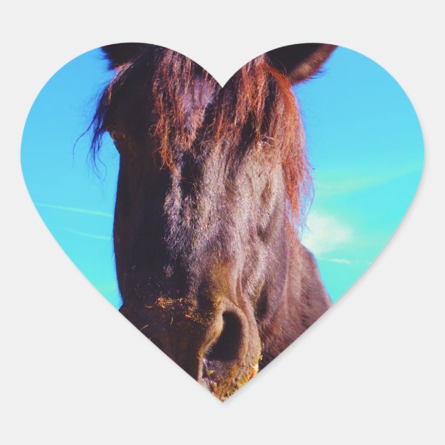 Purple Horse w/ Green Mouth Heart Sticker (Front)