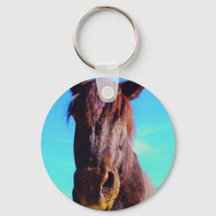 Purple Horse w/ Green Mouth Key Ring