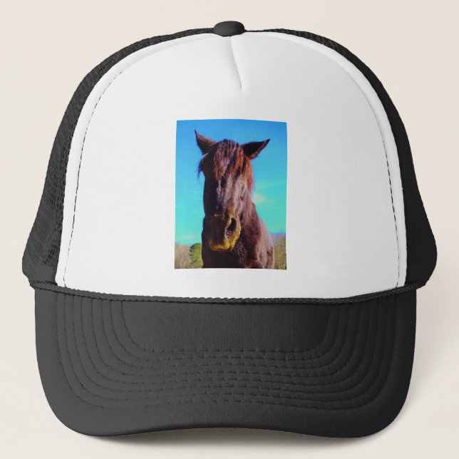 Purple Horse w/ Green Mouth Trucker Hat (Front)