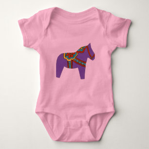 Purple Horse Wild Dala Horse baby clothes Bodysuit